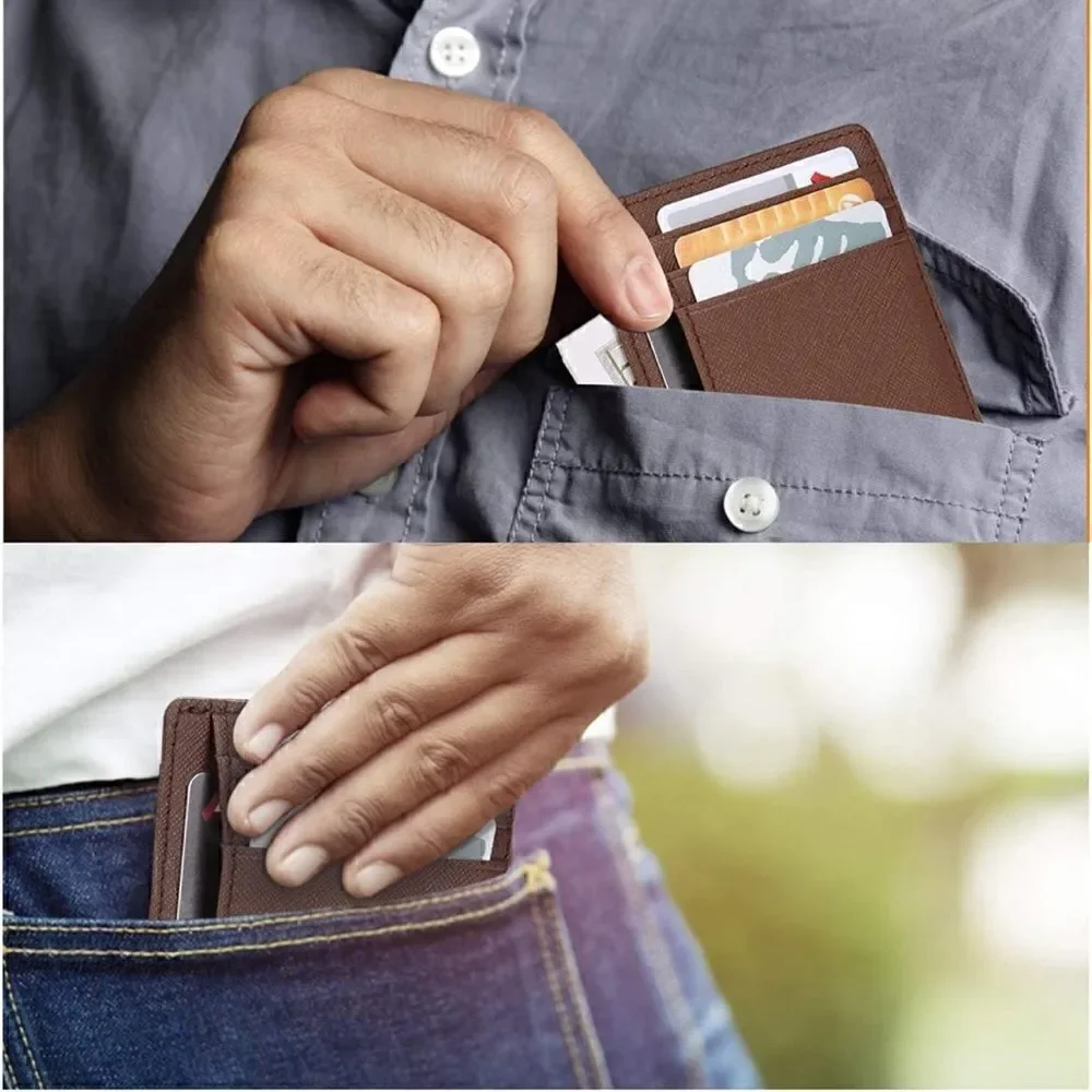 Leather Compact Card Holder Wallet